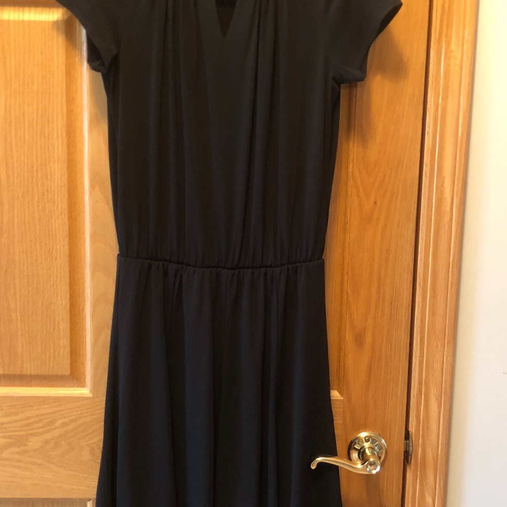 Susan Graver Black Dress Jumpsuit Skort - Short Sleeve Streto